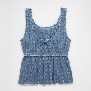 American Eagle Outfitters Blue Floral Top